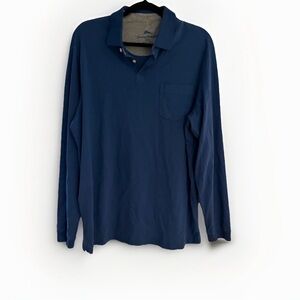Tommy Bahama Supima Cotton Long Sleeve Polo Blue Men’s Large TB221465R